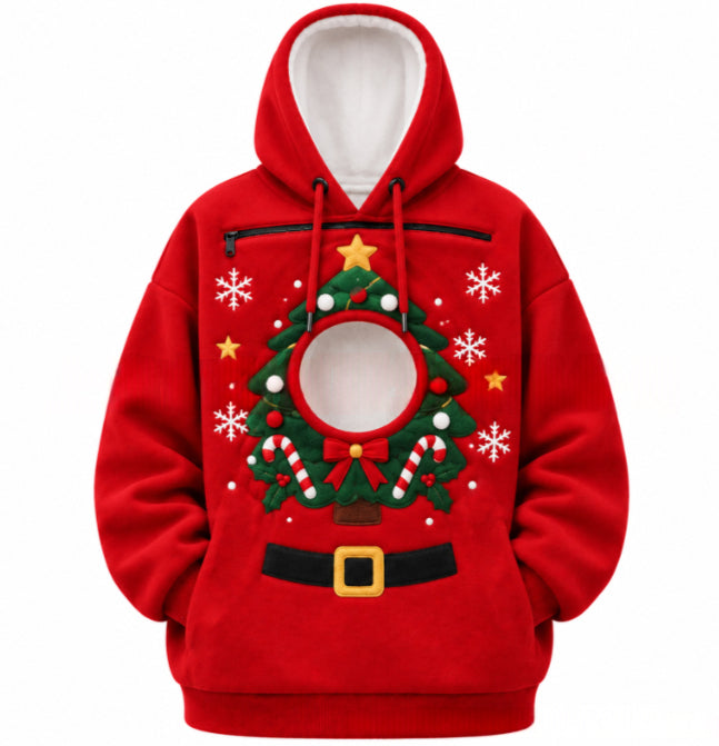 Bluza świąteczna z kotem w przedniej kieszonce