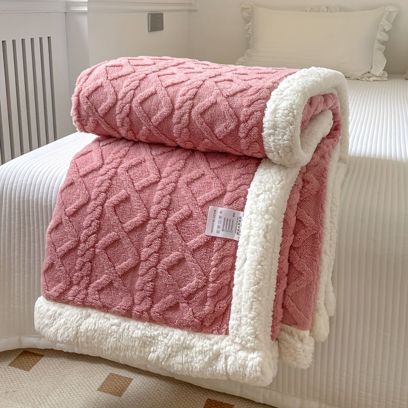 CozyNest - Dwustronny koc polarowy dla jesień i zima