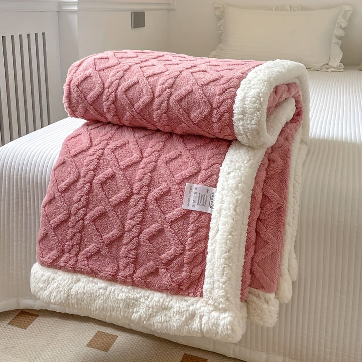 CozyNest - Dwustronny koc polarowy dla jesień i zima