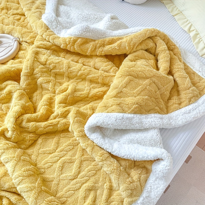 CozyNest - Dwustronny koc polarowy dla jesień i zima