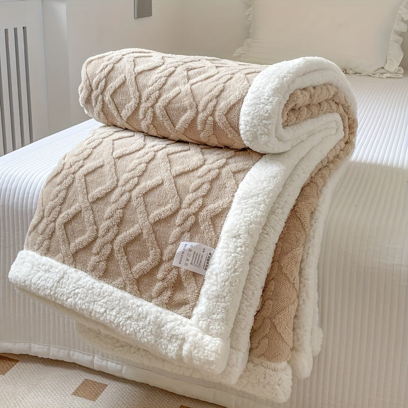 CozyNest - Dwustronny koc polarowy dla jesień i zima