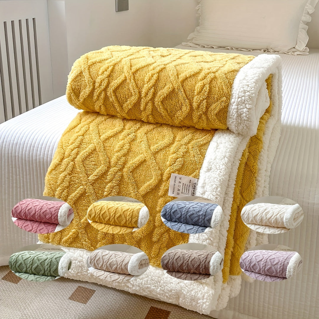 CozyNest - Dwustronny koc polarowy dla jesień i zima