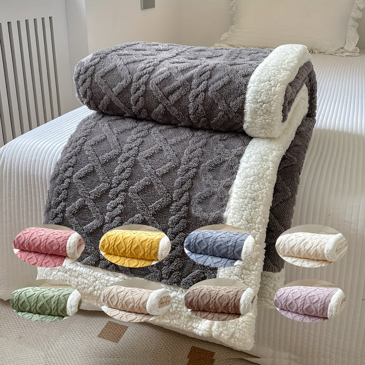 CozyNest - Dwustronny koc polarowy dla jesień i zima