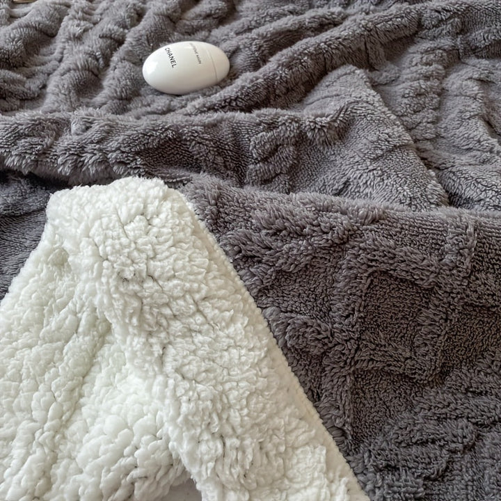 CozyNest - Dwustronny koc polarowy dla jesień i zima