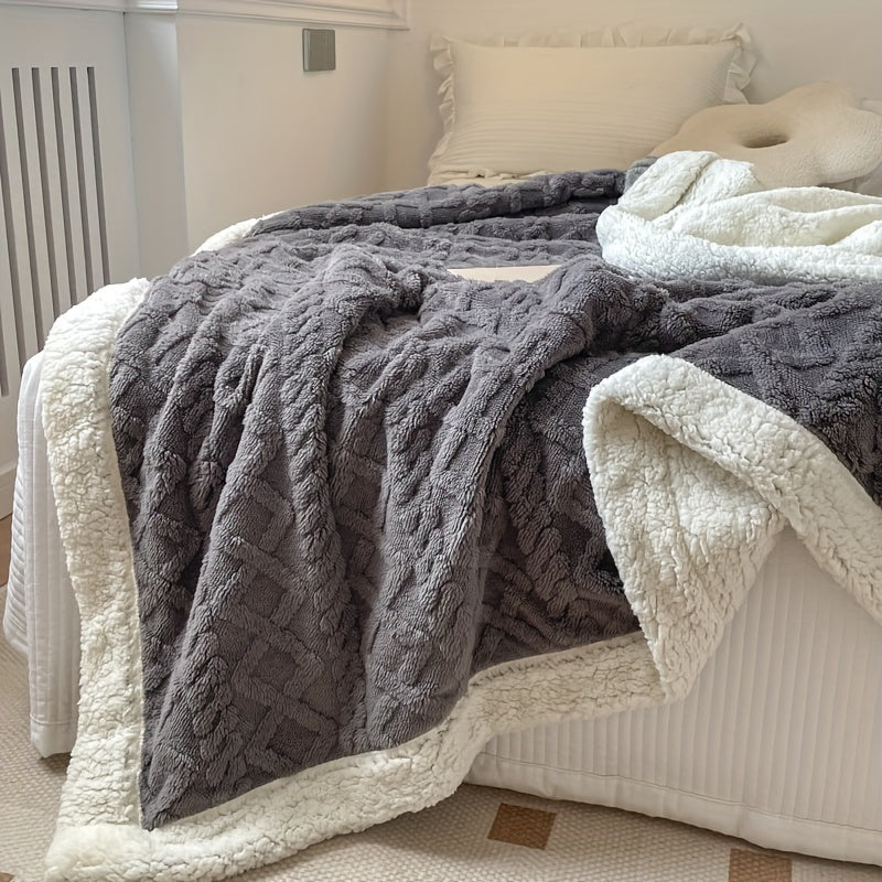 CozyNest - Dwustronny koc polarowy dla jesień i zima