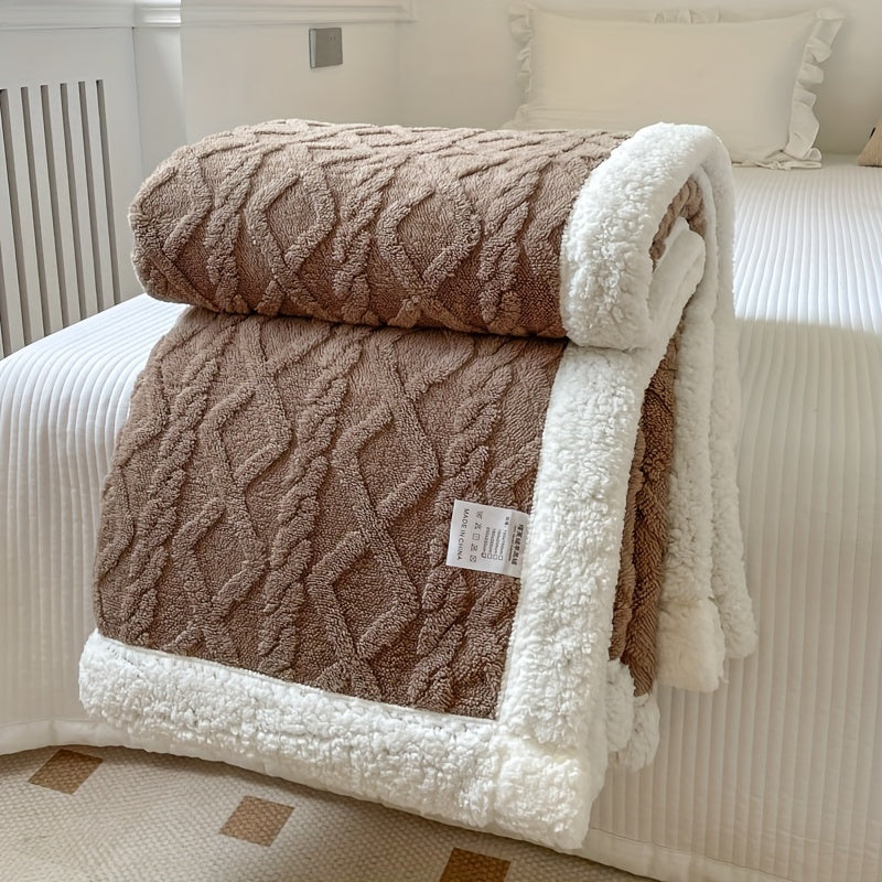 CozyNest - Dwustronny koc polarowy dla jesień i zima