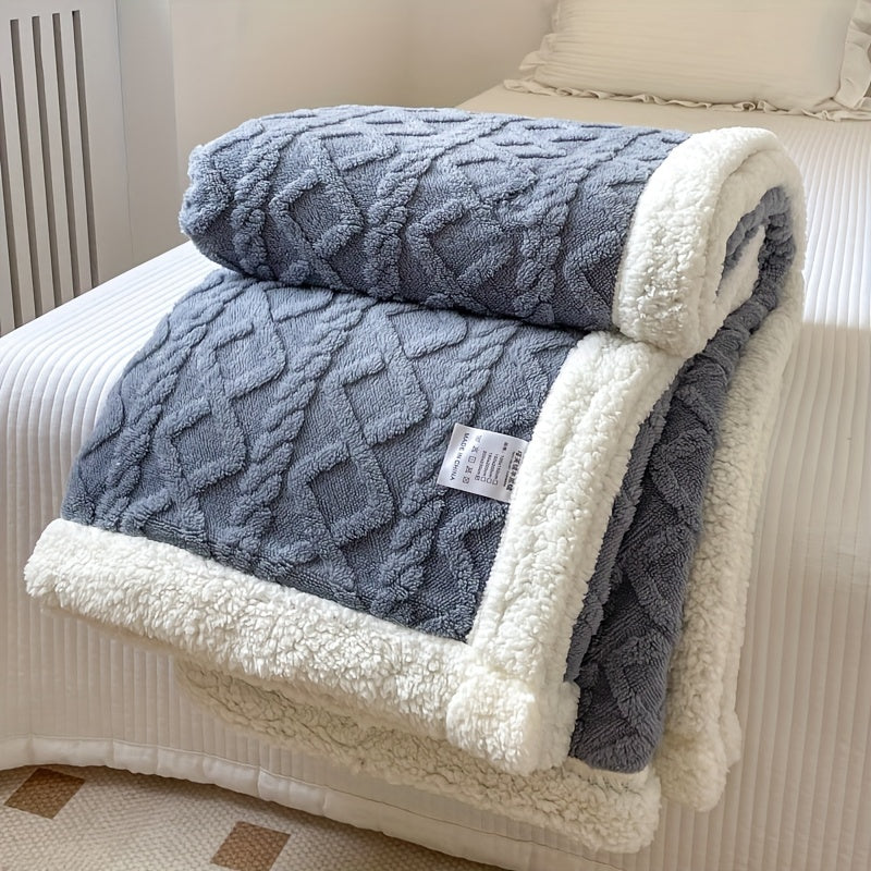CozyNest - Dwustronny koc polarowy dla jesień i zima