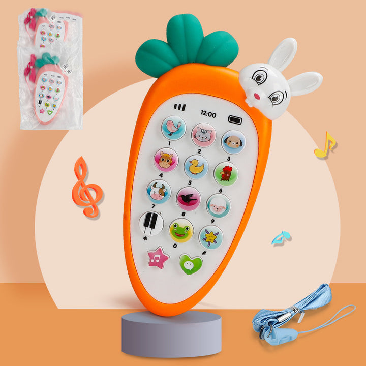 Telefon zabawka w kształcie marchewki
