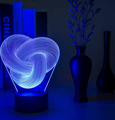 Świecąca akrylowa lampka 3D w kształcie pętli