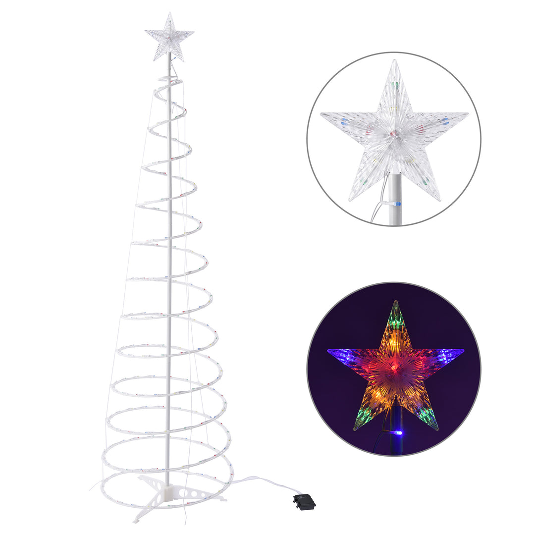 Świecąca spiralna choinka LED z gwiazdą