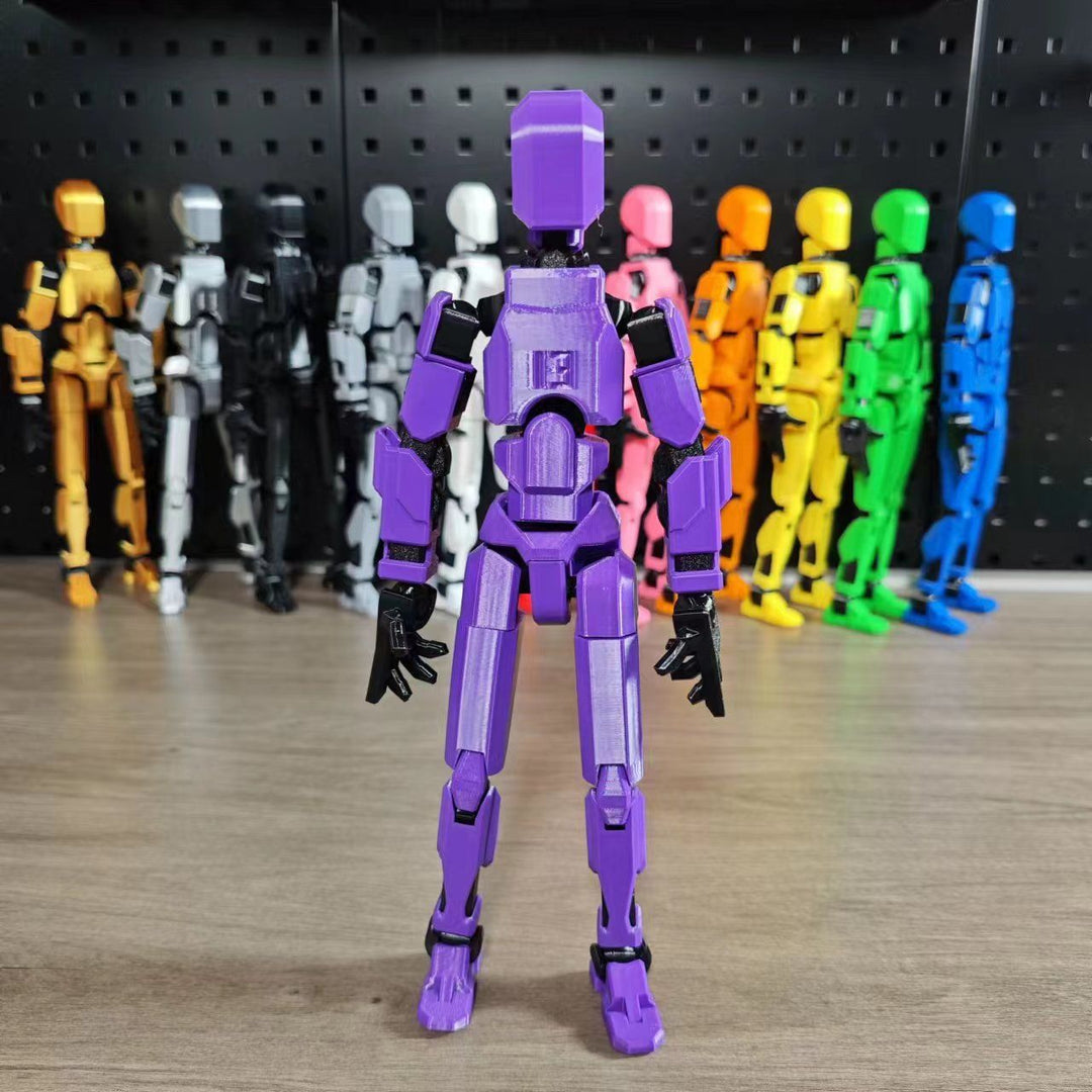 Pomarańczowy ruchomy robot z druku 3D