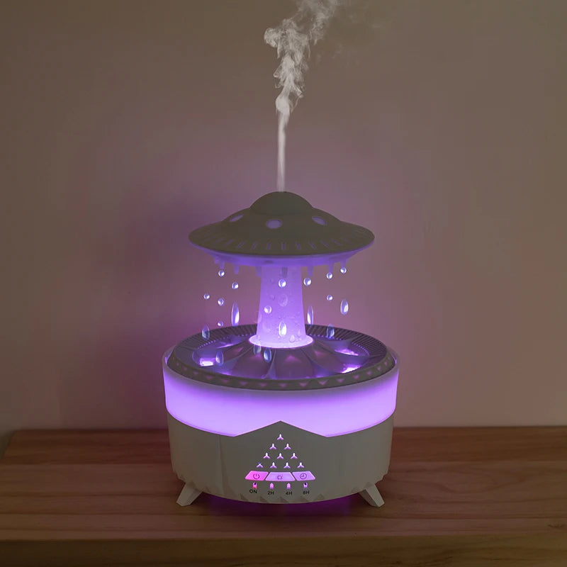 Nawilżacz powietrza z deszczem w kształcie UFO – USB, dyfuzor
