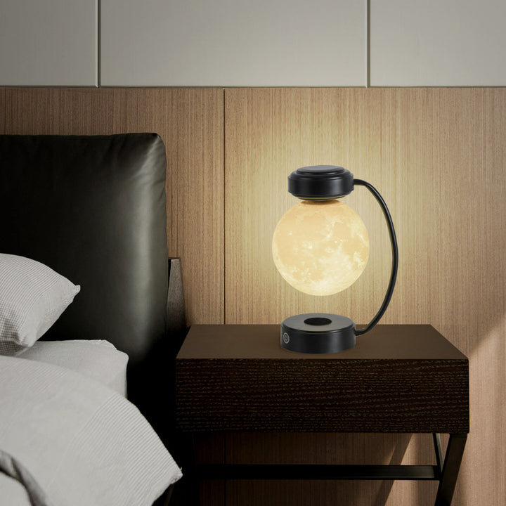Lampa lewitująca z księżycem 3D – wirująca kula, złota lub czarna