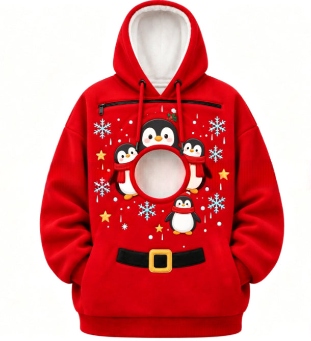 Bluza świąteczna z kotem w przedniej kieszonce