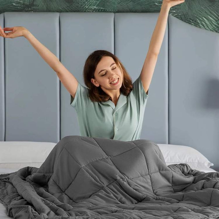 Kołdra obciążeniowa z Stitched Pockets i oddychający Zippered pokrowiec, Teksturowany wykończenie
