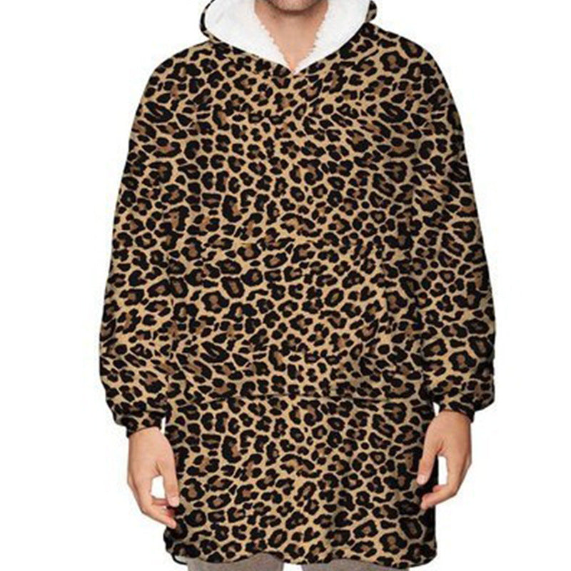 Flanelowa bluza-koc oversize z kapturem