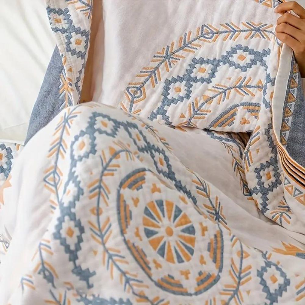 Boho mandala bawełna koc narzutowy