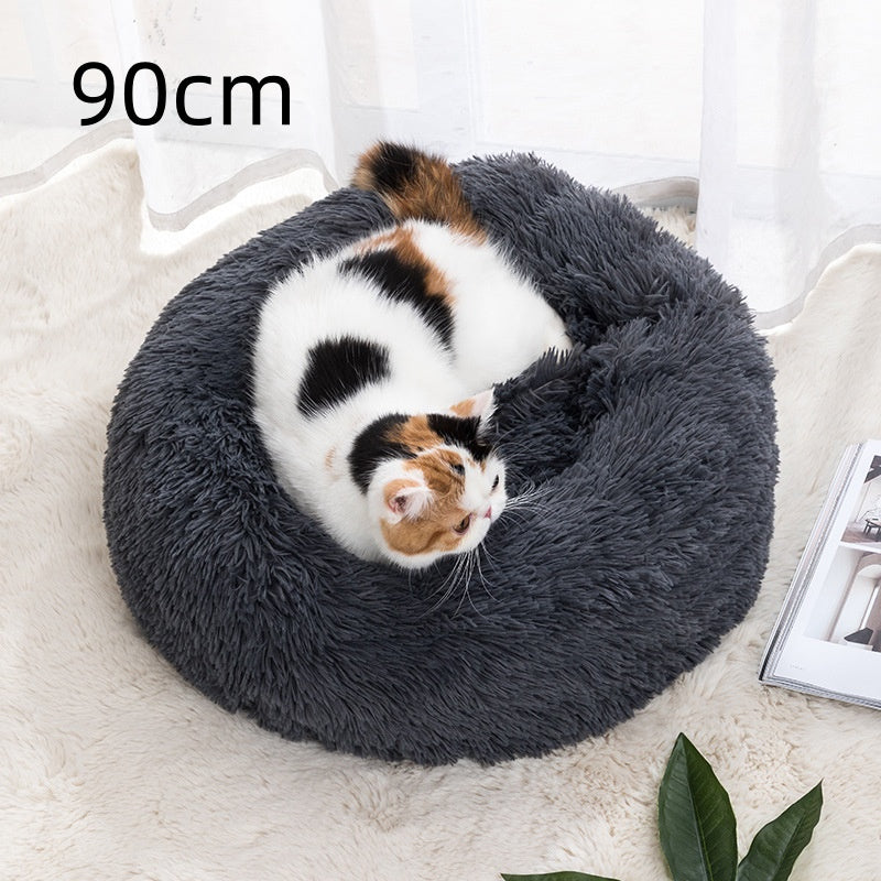 Okrągłe legowisko dla kota zimowe – średnica 30–100 cm, ciepłe