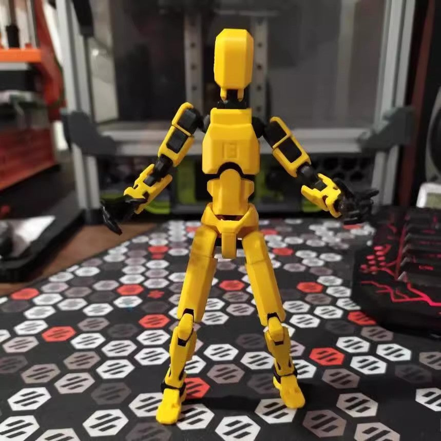 Pomarańczowy ruchomy robot z druku 3D