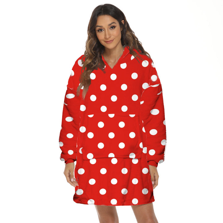 Flanelowa bluza-koc oversize z kapturem