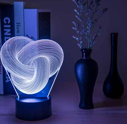 Świecąca akrylowa lampka 3D w kształcie pętli