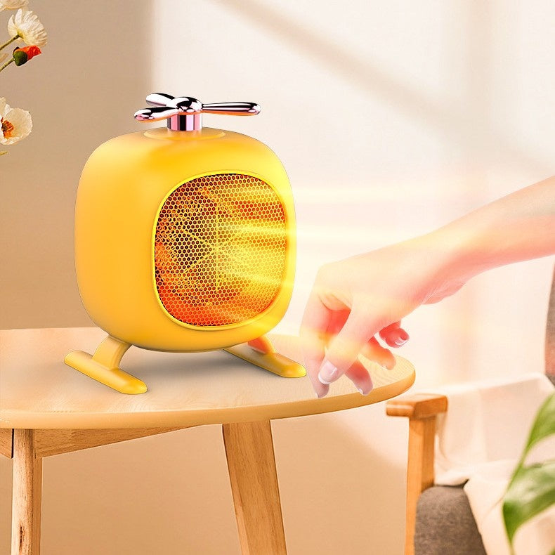 Żółty mini termowentylator w kształcie helikoptera