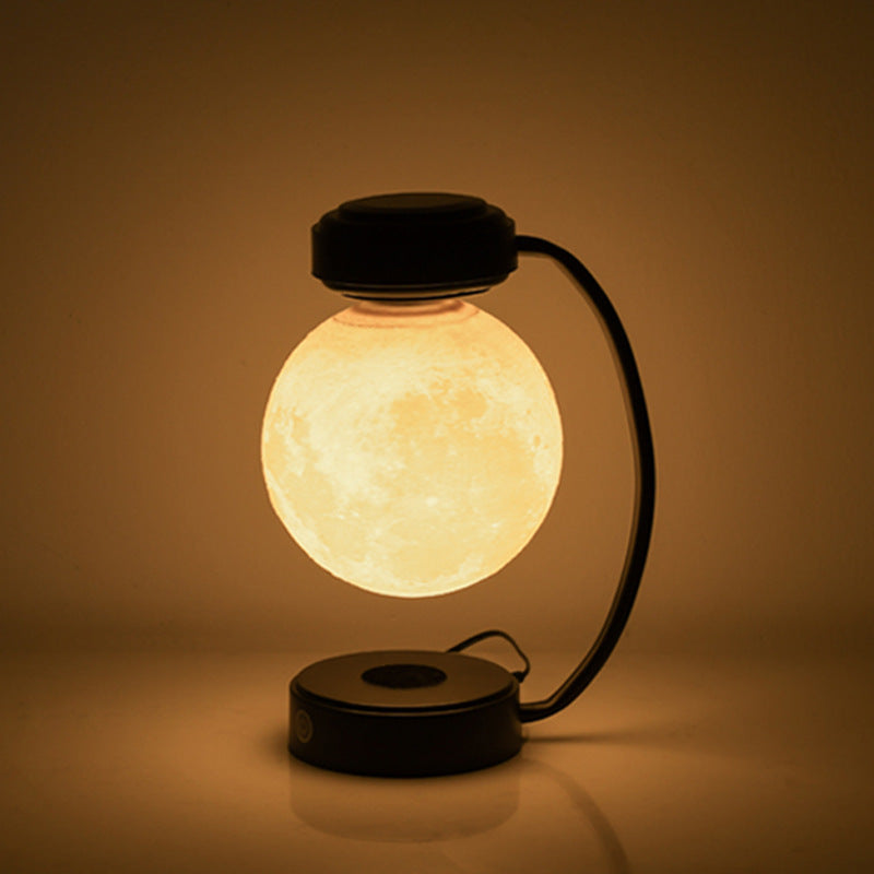 Lampa lewitująca z księżycem 3D – wirująca kula, złota lub czarna