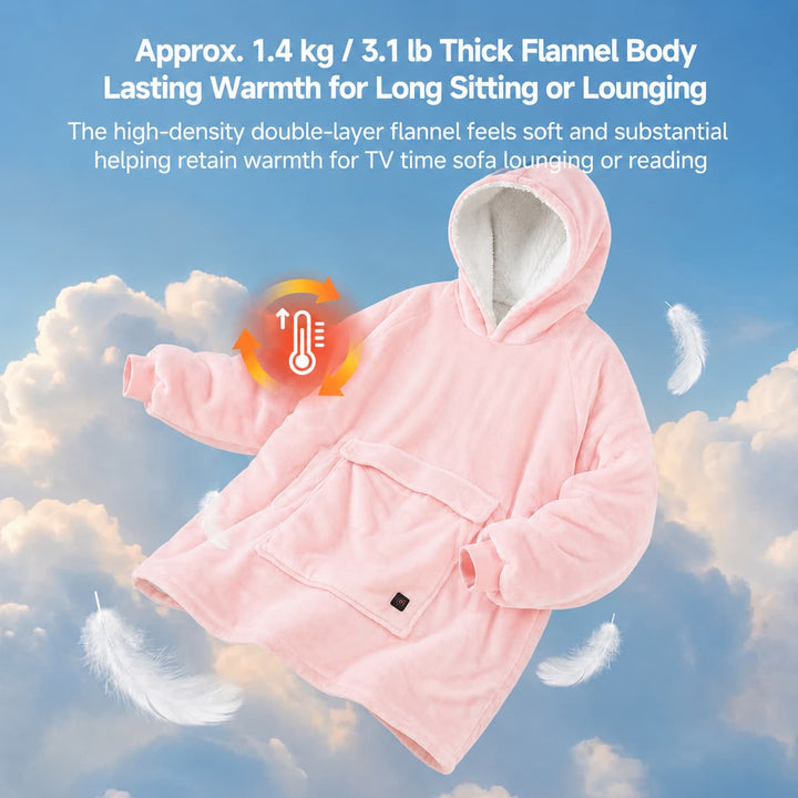 Podgrzewana bluza-koc unisex - Zasilany przez USB, 3-strefowy flanela ciepło