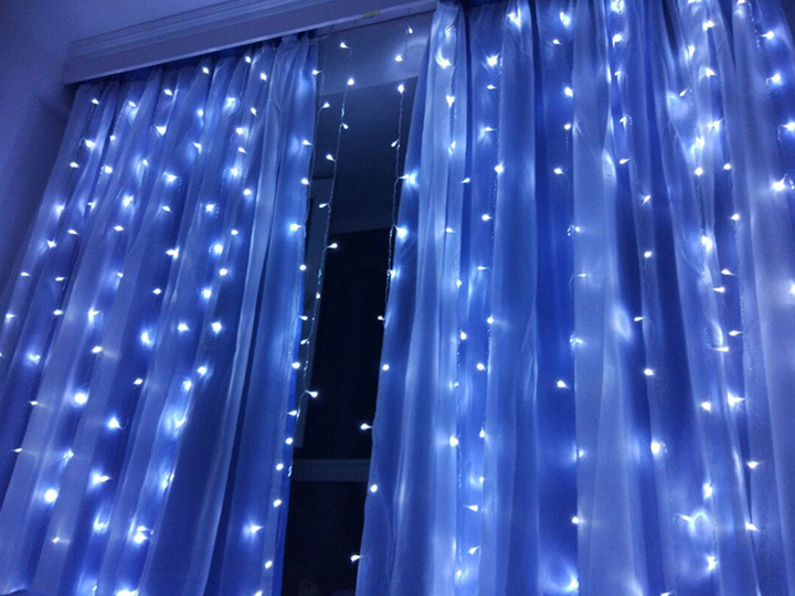Kurtyna świetlna LED 3×3 m z 304 diodami, na wesele i święta