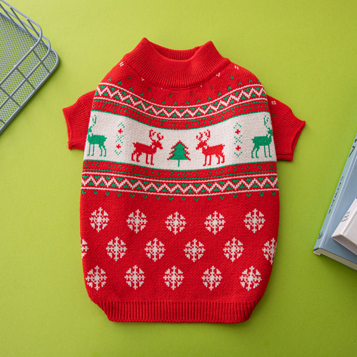 Otulena Świąteczny sweter dla psa z reniferem lub choinką