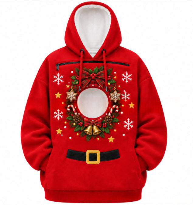 Bluza świąteczna z kotem w przedniej kieszonce