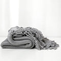 Otulena™ Dziergany koc z frędzlami – miękki i lekki w stylu boho