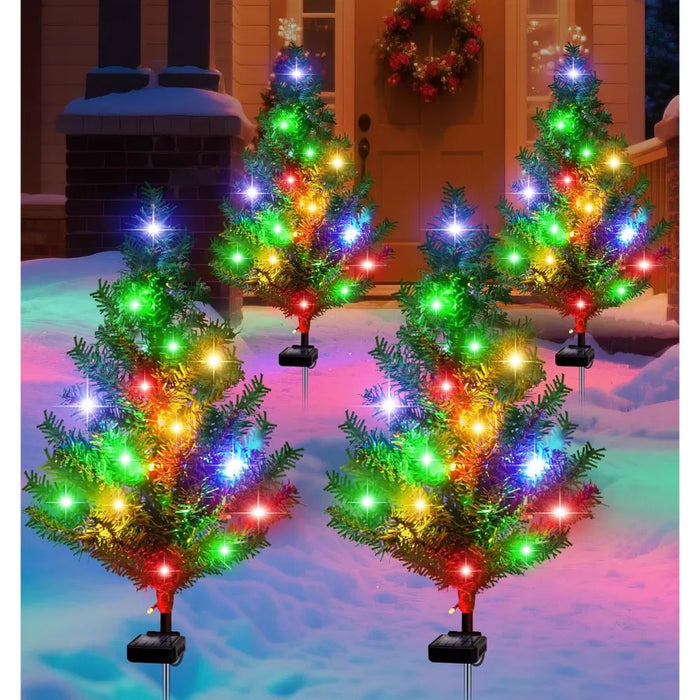 Otulena Solarne choinki ogrodowe LED, 4 szt. 77 cm, kolorowe światło