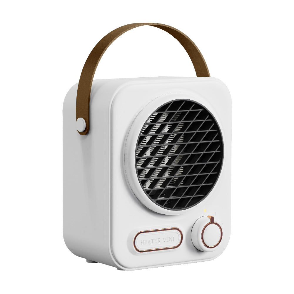 Termowentylator retro z uchwytem w stylu skóry