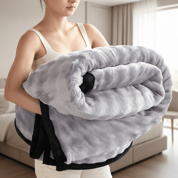 Otulena™ Dwustronny koc z pluszowego polaru, bardzo miękki i ciepły