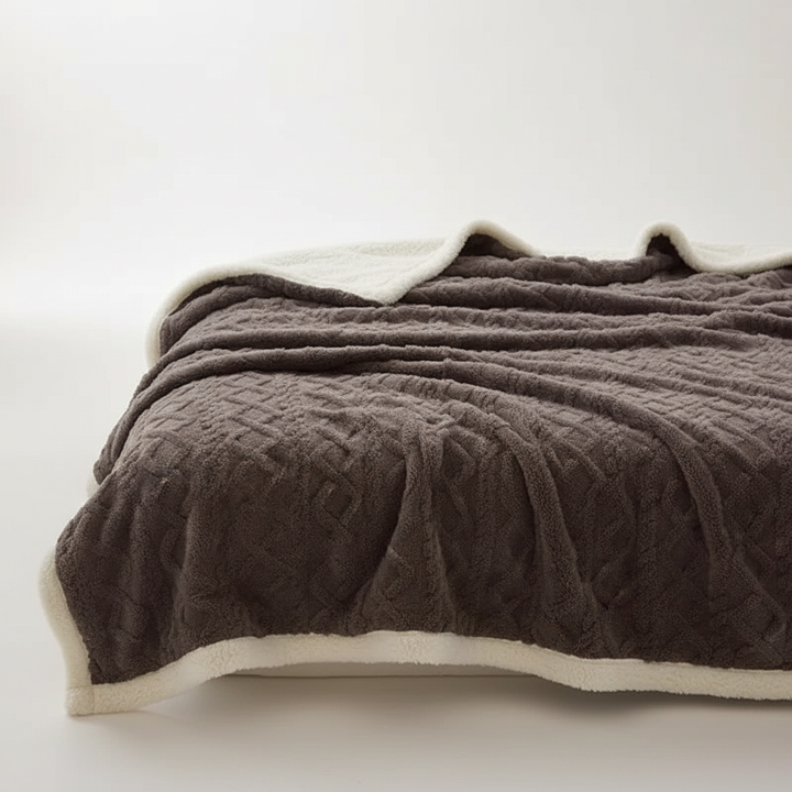 WarmHome koc zimowy – Luksusowy wełna jagnięca koc polarowy z Double-Sided design