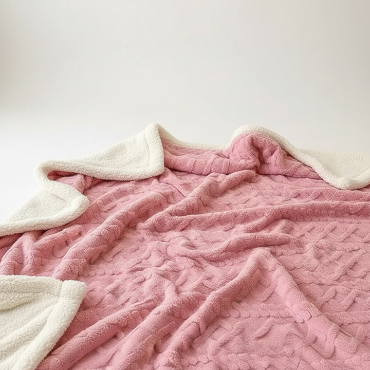 WarmHome koc zimowy – Luksusowy wełna jagnięca koc polarowy z Double-Sided design
