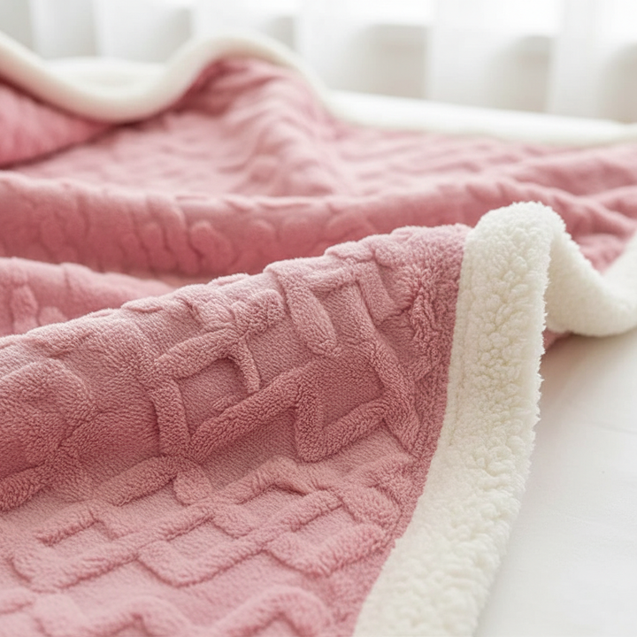 WarmHome koc zimowy – Luksusowy wełna jagnięca koc polarowy z Double-Sided design
