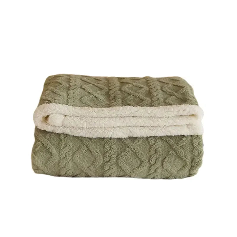 WarmHome koc zimowy – Luksusowy wełna jagnięca koc polarowy z Double-Sided design