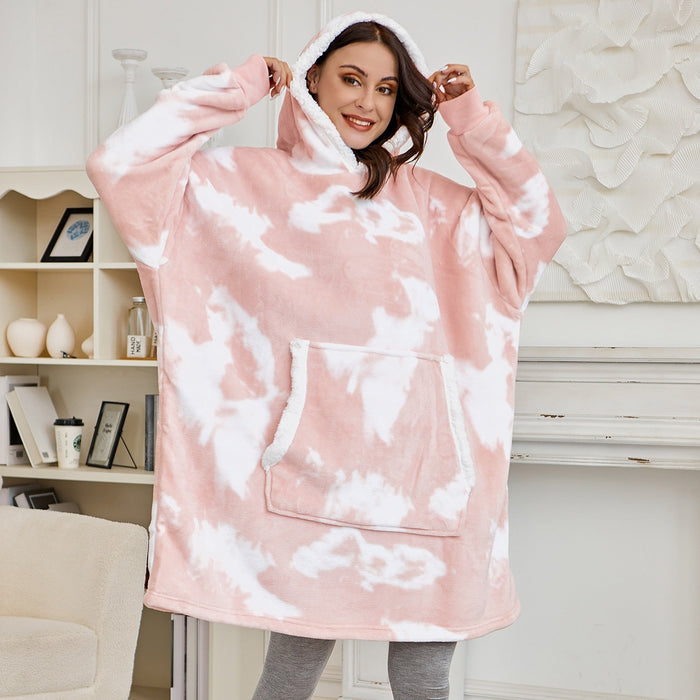 Otulena™ Bluza-koc z polaru z dużym kapturem i kieszeniami