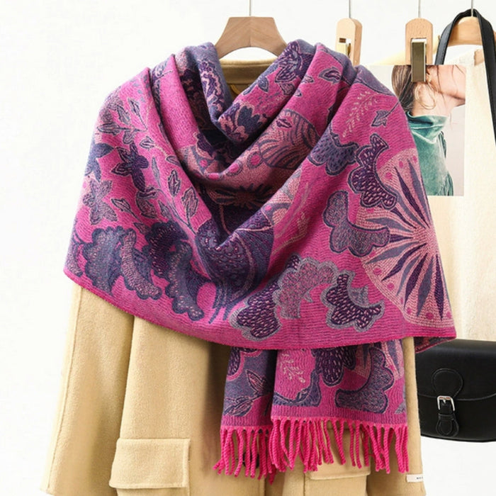 Otulena™ Szal pashmina w etniczne wzory – miękki i duży dla kobiet