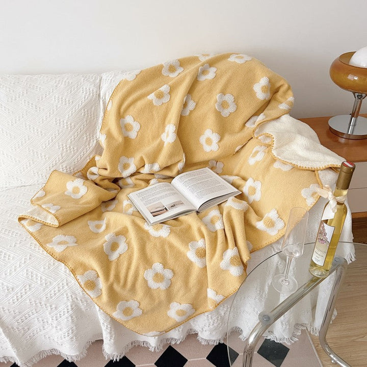 Unisex przytulny koc bawełniany z zabawny Flower wzór
