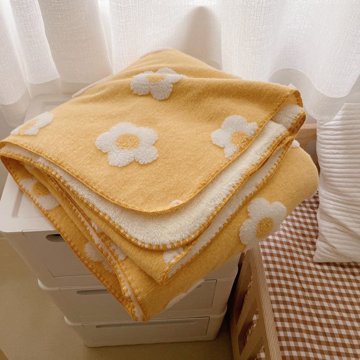 Unisex przytulny koc bawełniany z zabawny Flower wzór