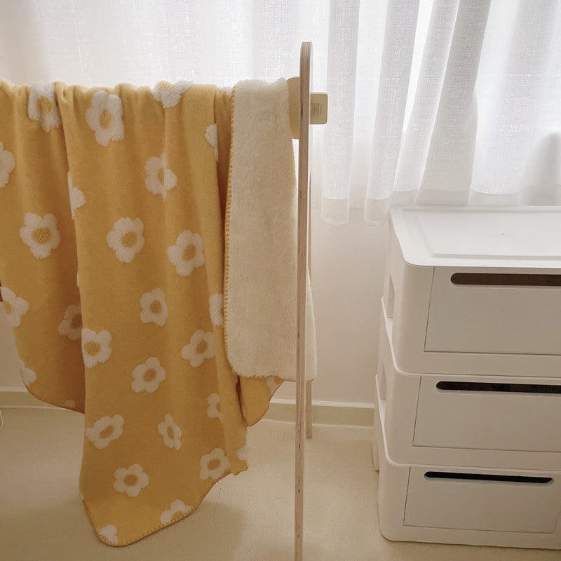 Unisex przytulny koc bawełniany z zabawny Flower wzór