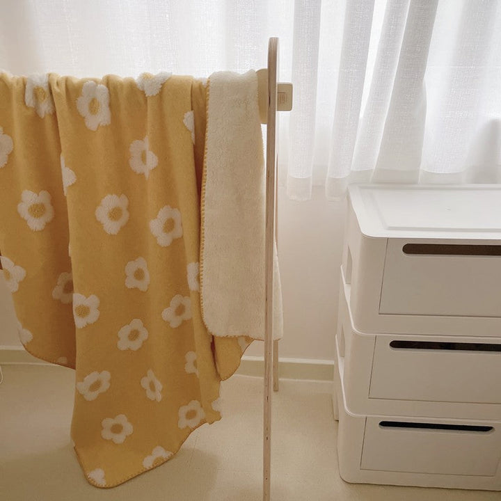 Unisex przytulny koc bawełniany z zabawny Flower wzór