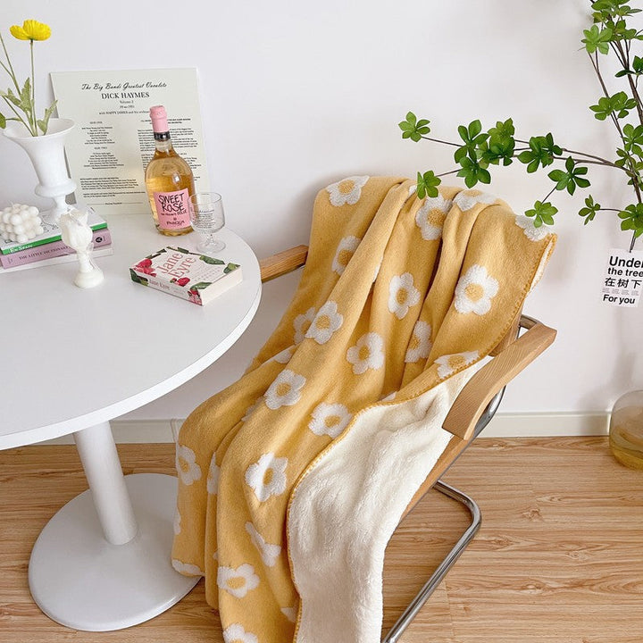 Unisex przytulny koc bawełniany z zabawny Flower wzór