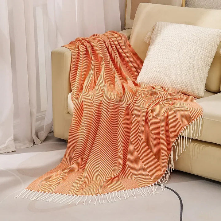 Nordycki Stripe narzuta sofa koc