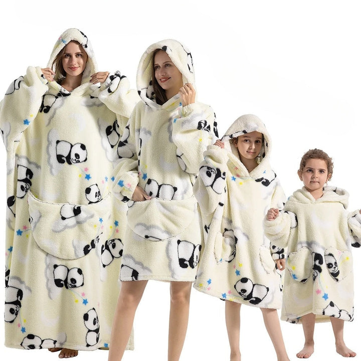 Oversize bluza-koc z Pumpkin wzór i polar flanela tkanina, Unisex