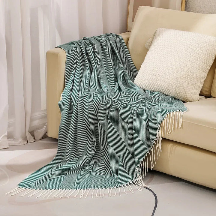 Nordycki Stripe narzuta sofa koc