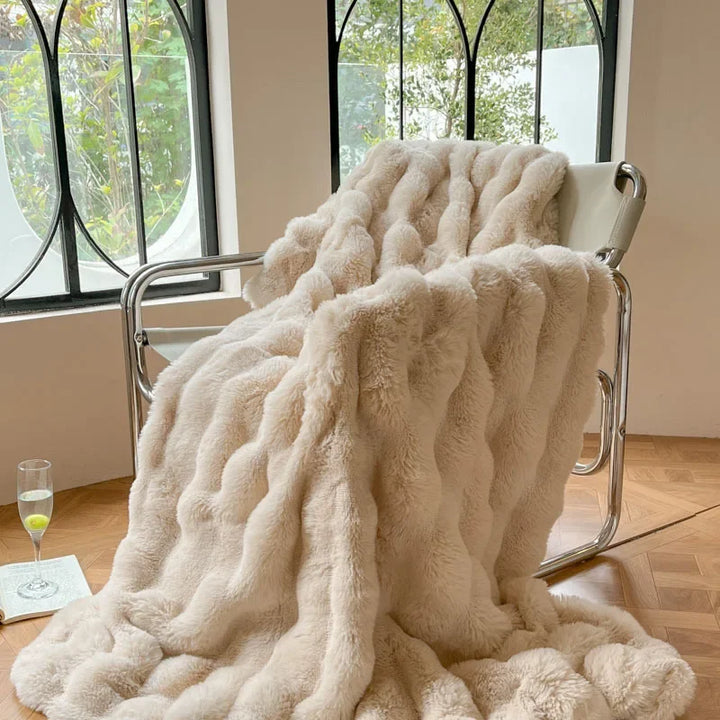 PlushCozy - Sztuczne futro koc zimowy